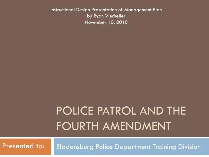 police patrol and the fourth amendment