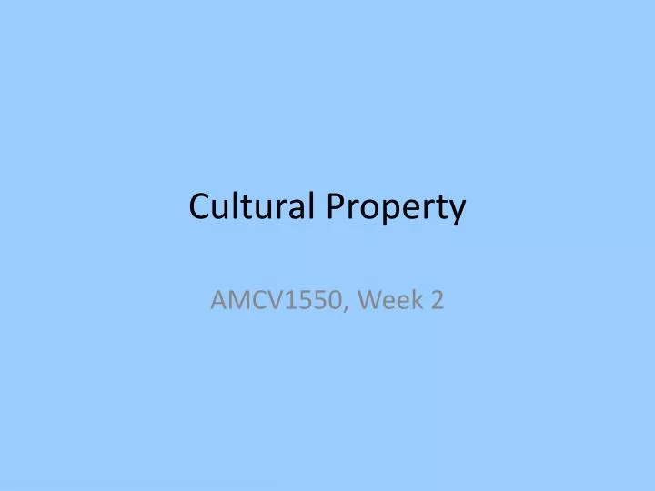 cultural property