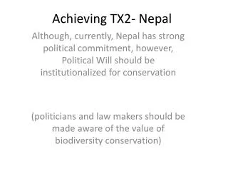 Achieving TX2- Nepal