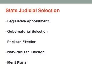 State Judicial Selection