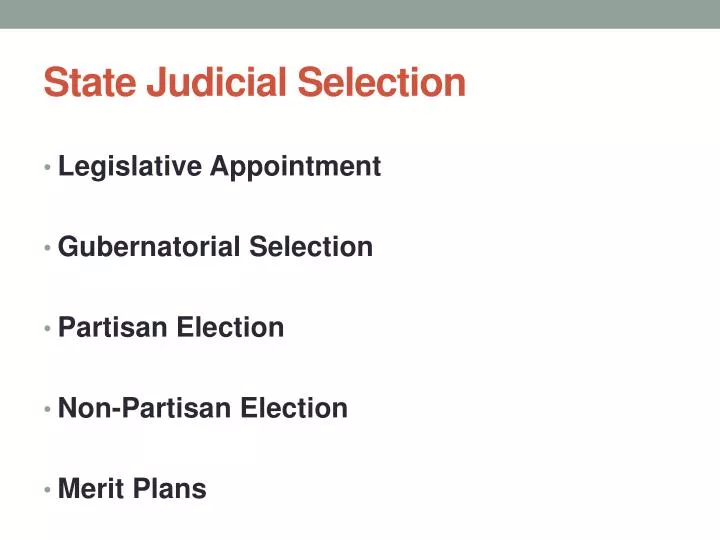 state judicial selection
