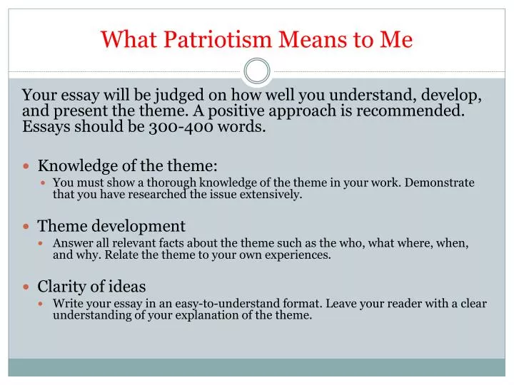 what patriotism means to me