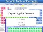 Organizing the Elements