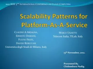 Scalability Patterns for Platform-As-A-Service
