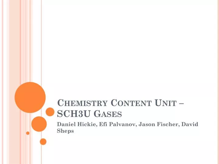 chemistry content unit sch3u gases