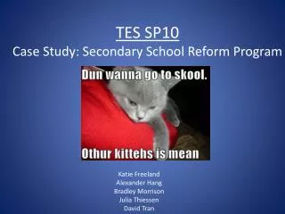 TES SP10 Case Study: Secondary School Reform Program