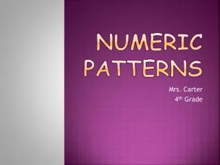 Numeric Patterns