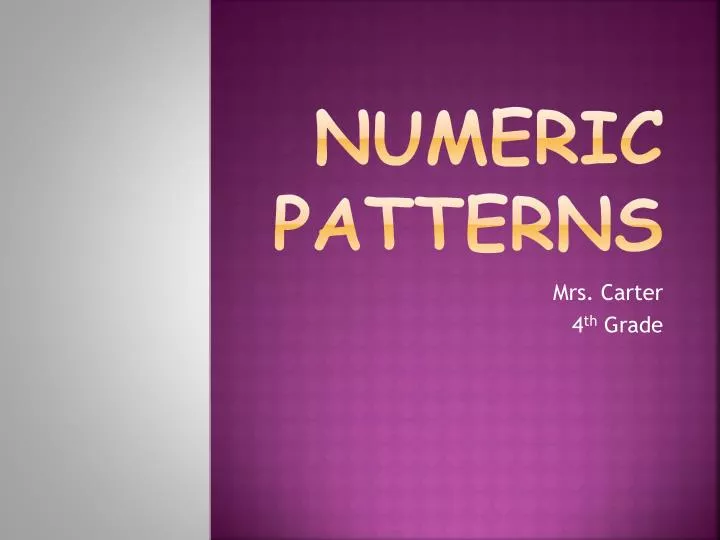 numeric patterns