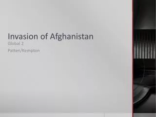 Invasion of Afghanistan