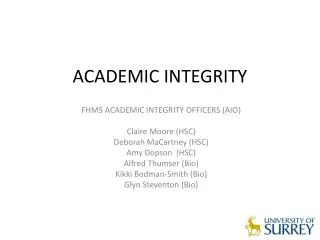 ACADEMIC INTEGRITY