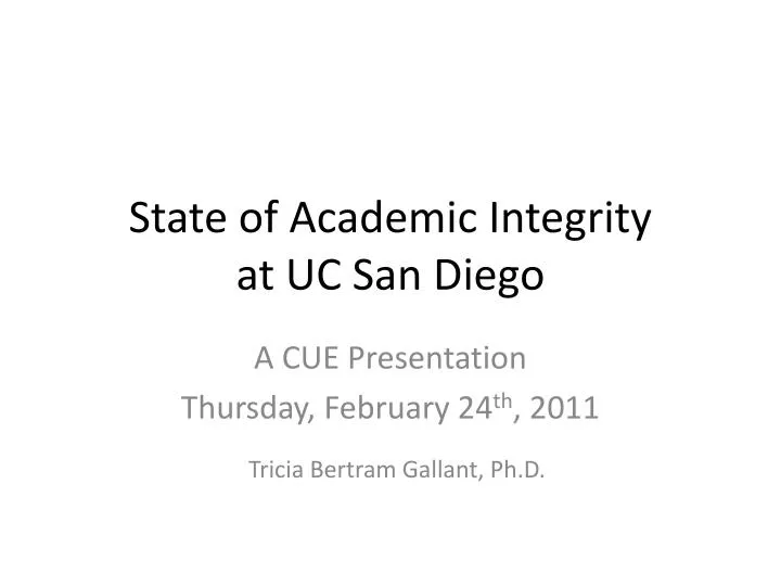 state of academic integrity at uc san diego
