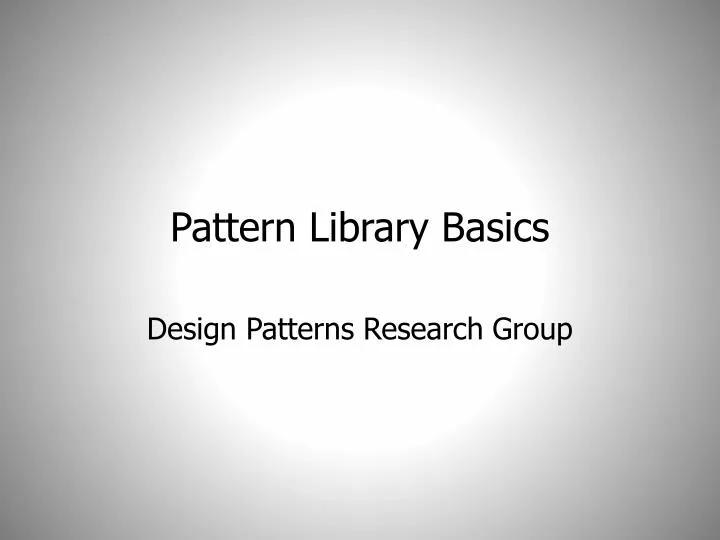 pattern library basics