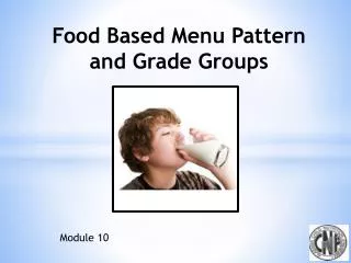 food based menu pattern and grade groups