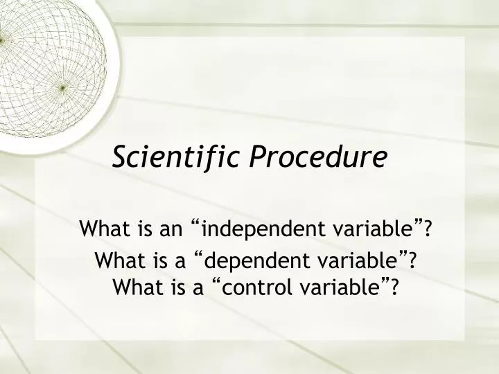 scientific procedure