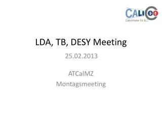 LDA, TB, DESY Meeting