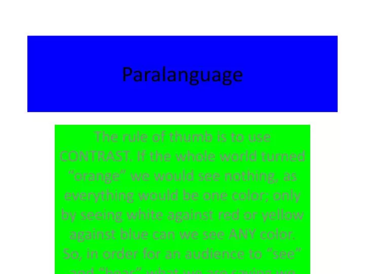 paralanguage