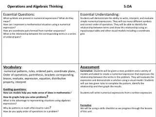 Operations and Algebraic Thinking 5.OA