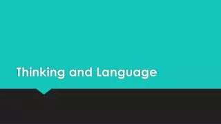 thinking and language