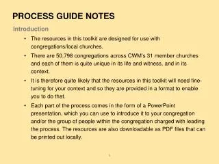 Introduction The resources in this toolkit are designed for use with congregations/local churches.