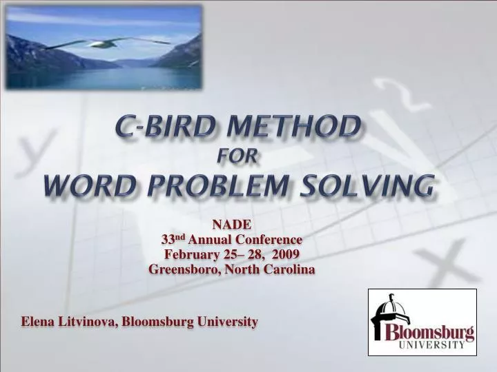 c bird method for word problem solving