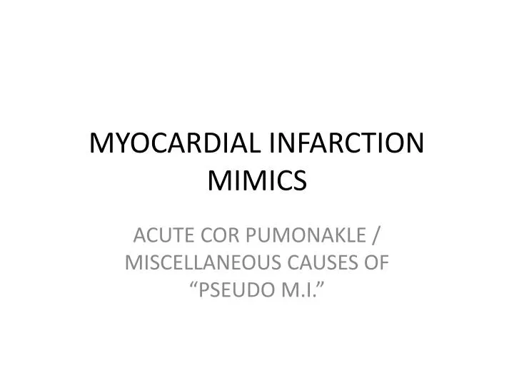 myocardial infarction mimics