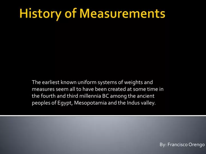 history of measurements