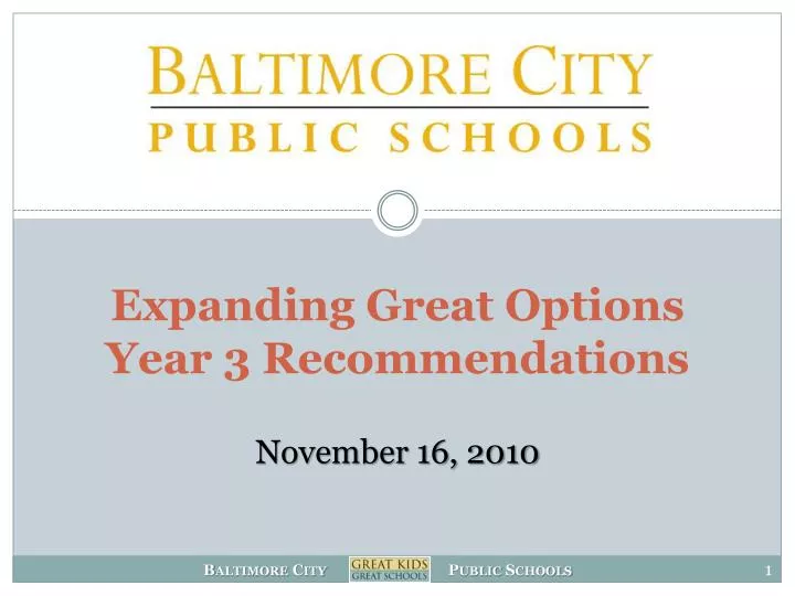 expanding great options year 3 recommendations november 16 2010