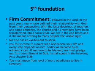 5 th foundation