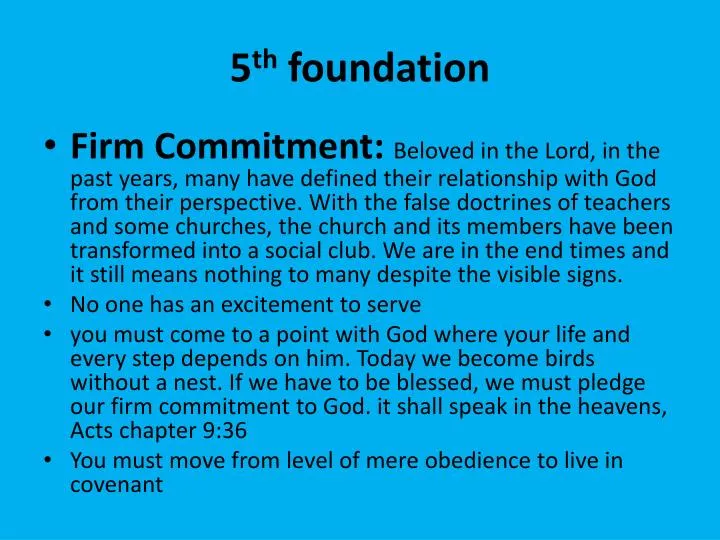 5 th foundation