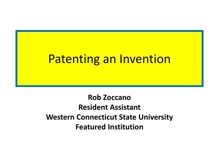 patenting an invention
