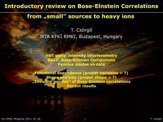 Introductory review on Bose-Einstein Correlations