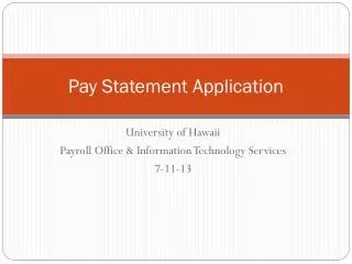 Pay Statement Application