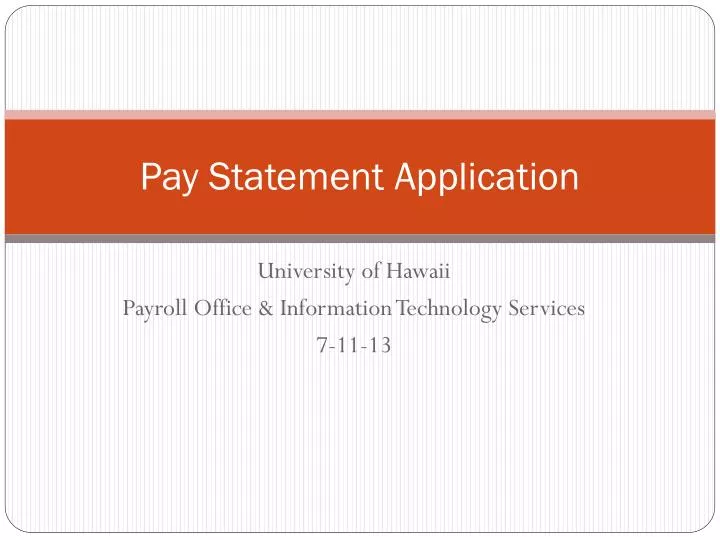 pay statement application