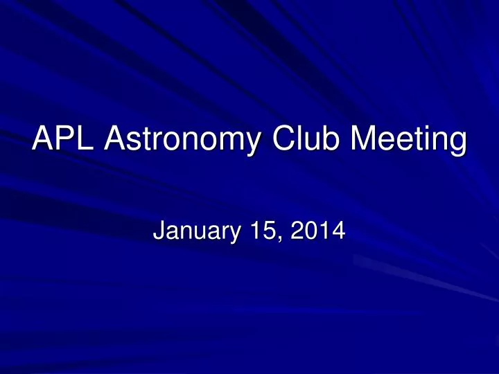 apl astronomy club meeting