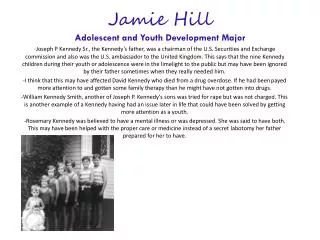 Jamie Hill Adolescent and Youth Development Major