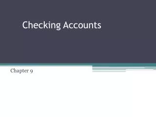 Checking Accounts