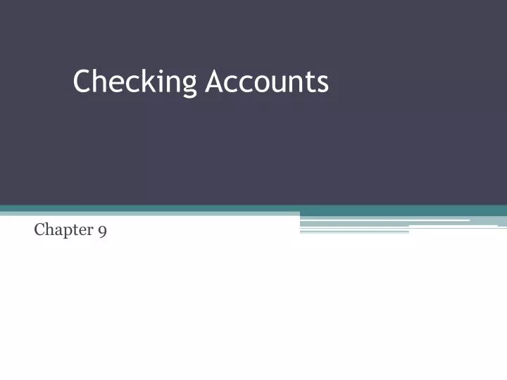 checking accounts