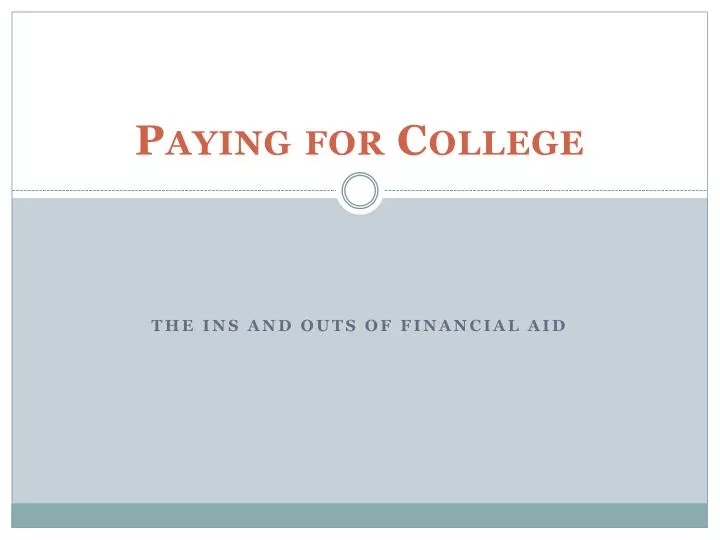 paying for college