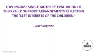 Single parent families