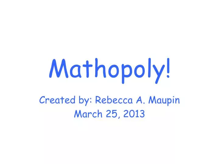 mathopoly