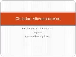 Christian Microenterprise