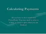Calculating Payments - slide 1