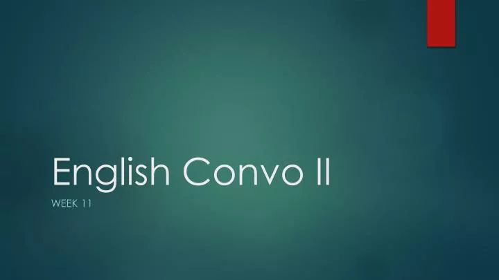 english convo ii