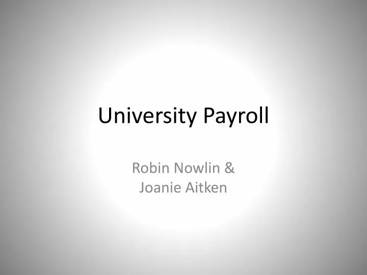university payroll