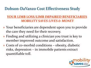 Dobson- DaVanzo Cost Effectiveness Study