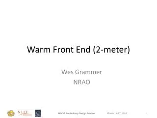Warm Front End (2-meter)