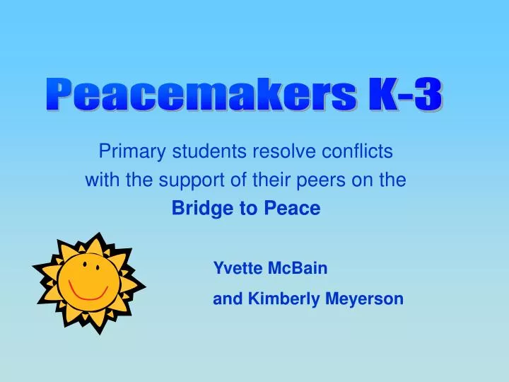 primary students resolve conflicts with the support of their peers on the bridge to peace