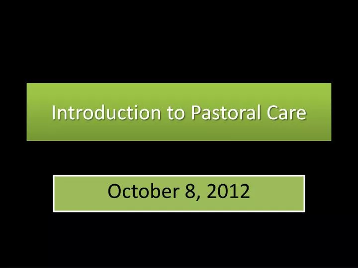 introduction to pastoral care