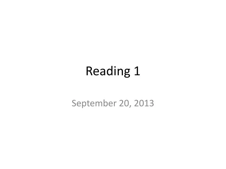 reading 1