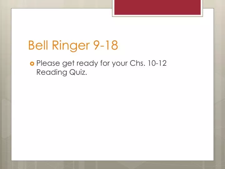 bell ringer 9 18